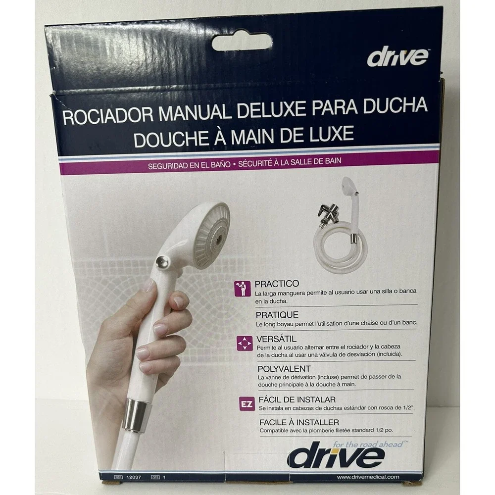 Drive Medical Deluxe Handheld Shower Spray White Shower Aid‎ Helper Easy